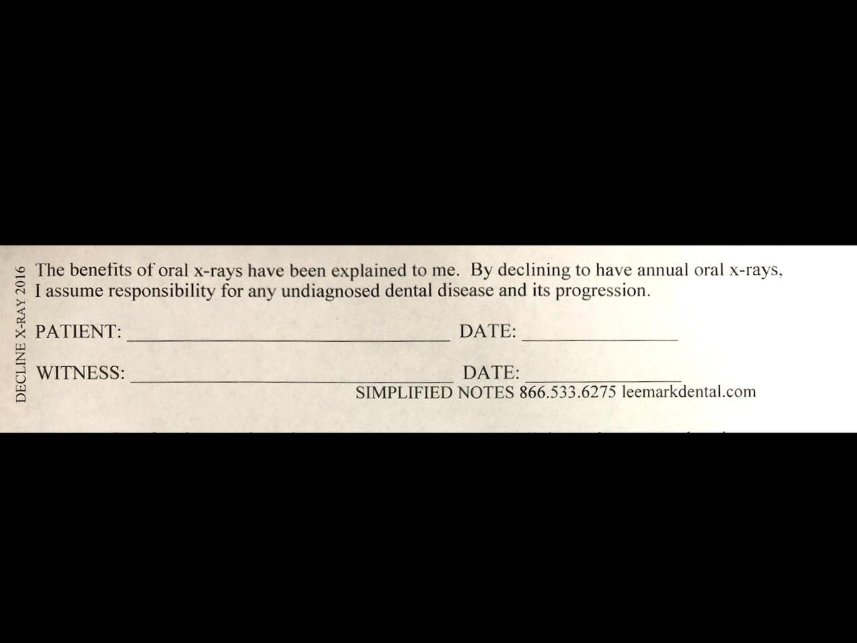 Decline X Rays Leemark Dental
